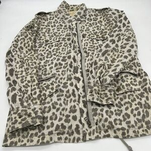 Lily Aldridge for Velvet leopard print safari Utility jacket medium